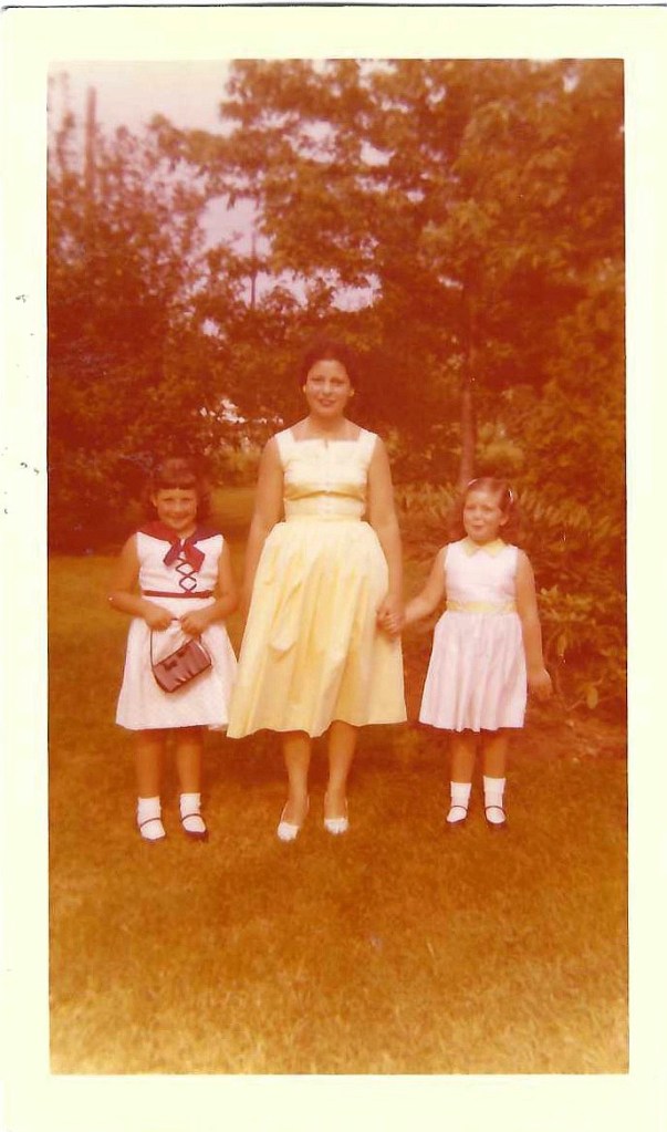 Author Ronnie Diamondstein as a child with her babysitter Pat and her sister Karen
