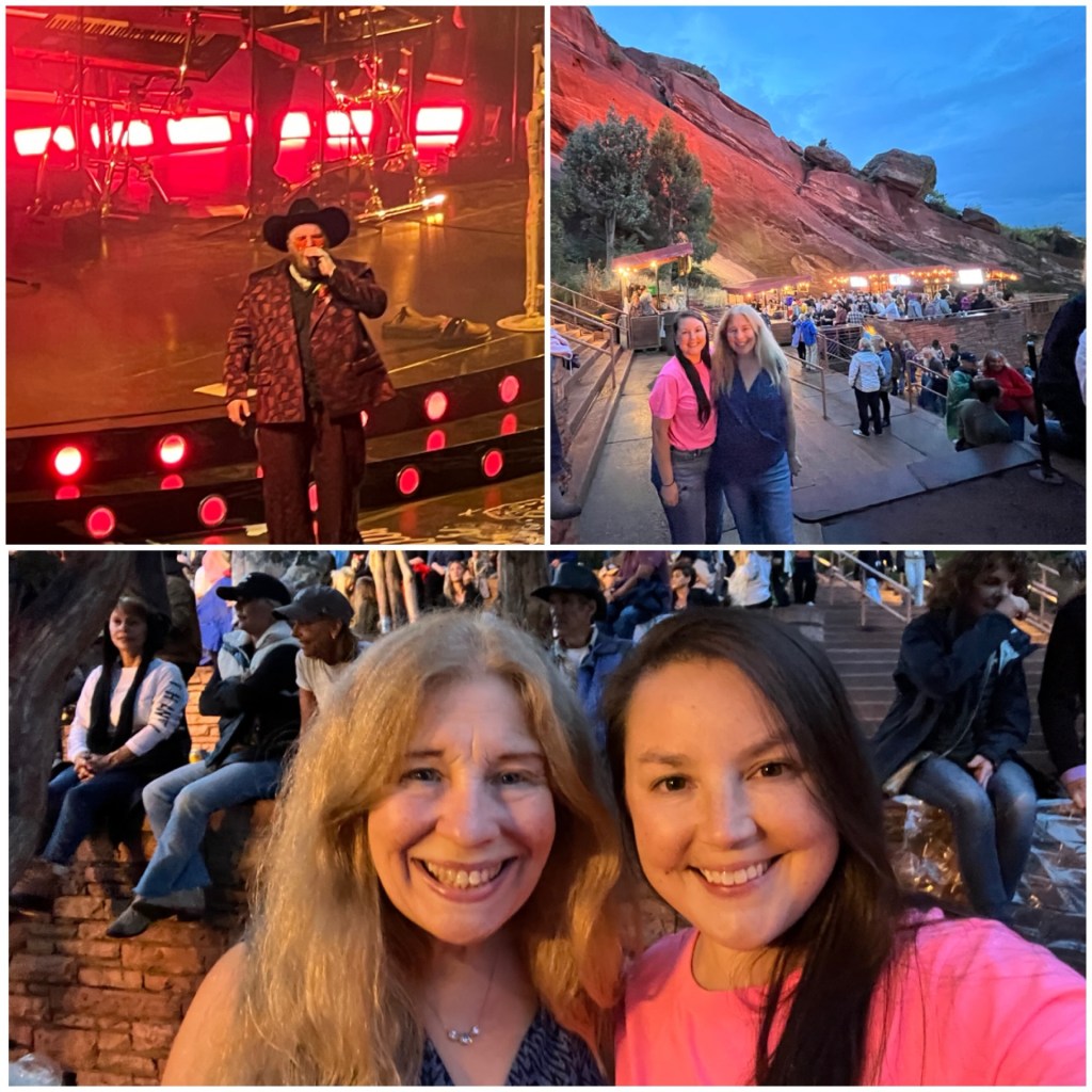 Photo collage from Teddy Swims concert at Red Rocks in Morrison, Colorado