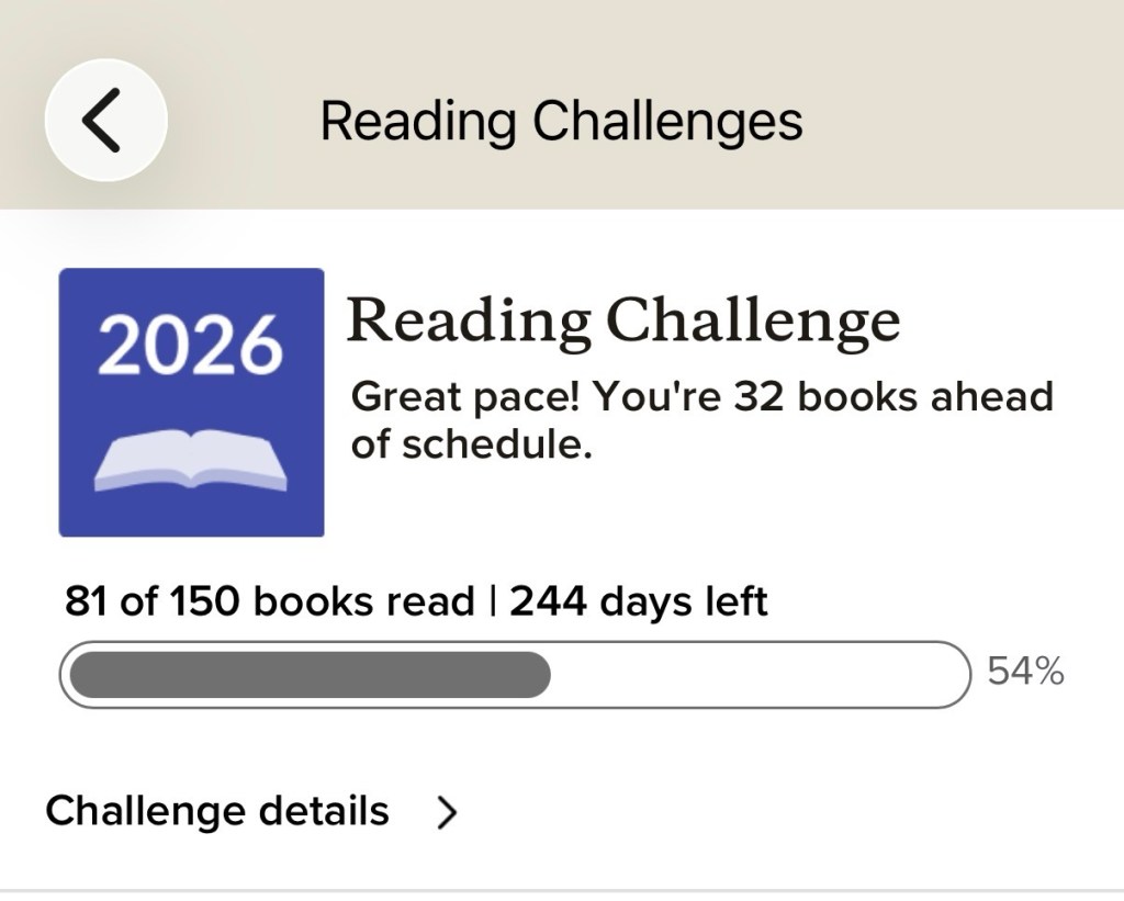 2026 Reading Challenge 81 books of 150 books 